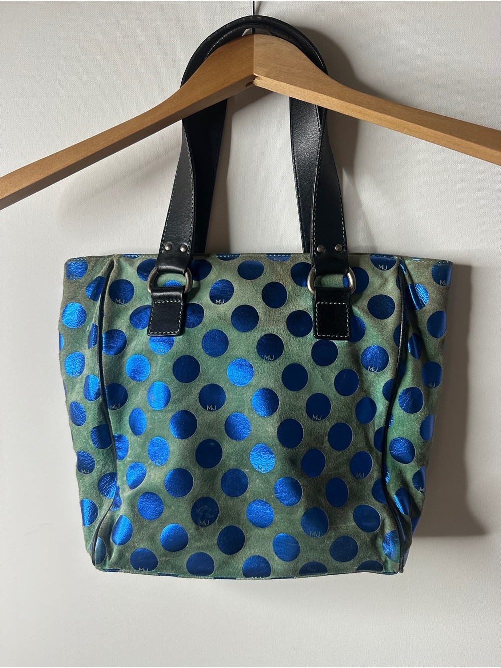 Marc Jacobs Polka Dot Suede Tote Purse - Picture 2 of 4